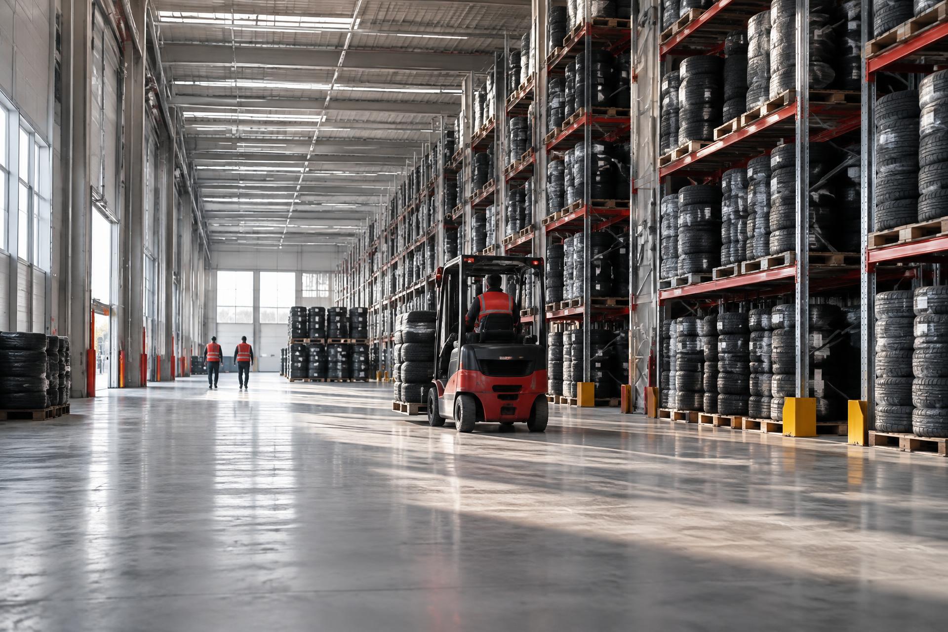 Large wholesale tire distribution warehouse